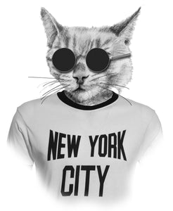 "NYC Cat" women's short sleeve t-shirt (BLACK or WHITE)