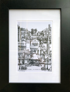 Framed "Dubbo - An Overview" print in Silver or Black Frame