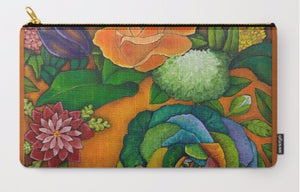 "Cabbage in my garden" Lined clutch bag