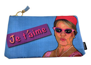 "Je T'aime" Lined clutch bag