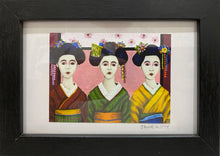 Load image into Gallery viewer, &quot;Three Kimonos&quot;  Framed mini art print