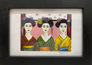 "Three Kimonos"  Framed mini art print