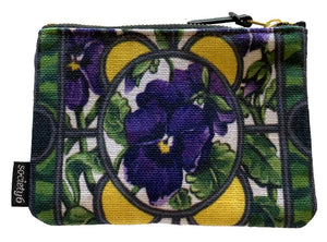 "Pansies" Lined cosmetic bag