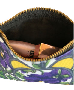 "Pansies" Lined cosmetic bag