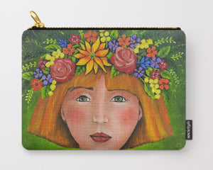 "Red Hair Girl" Lined cosmetic bag