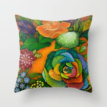 Load image into Gallery viewer, &quot;Cabbage in my garden&quot; polyester twill throw cushion with insert